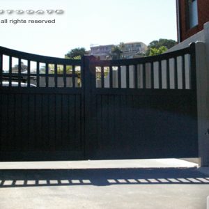double swing timber gates